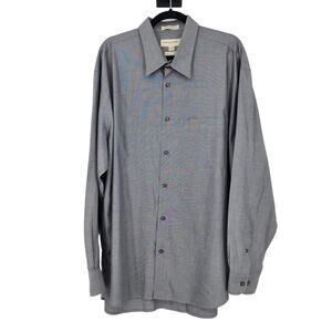 Pronto Uomo Firenze Mens Dress Shirt 90s 2 Ply Cotton Italian Size 34/35